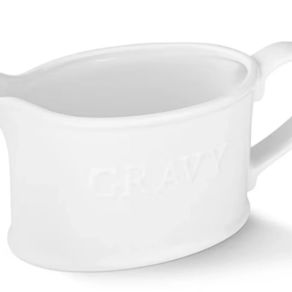 NEW - Ceramic Gravy Boat, Serving Dispenser, Porcelain Pitcher for Sauces
